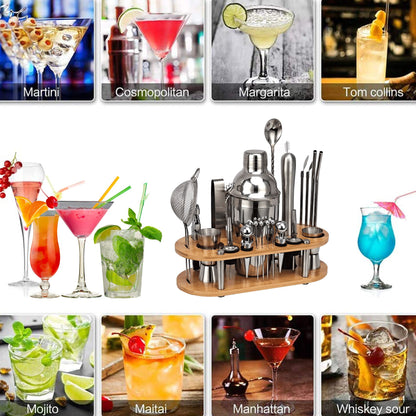 23-Piece Cocktail Shaker, Bartender Kit