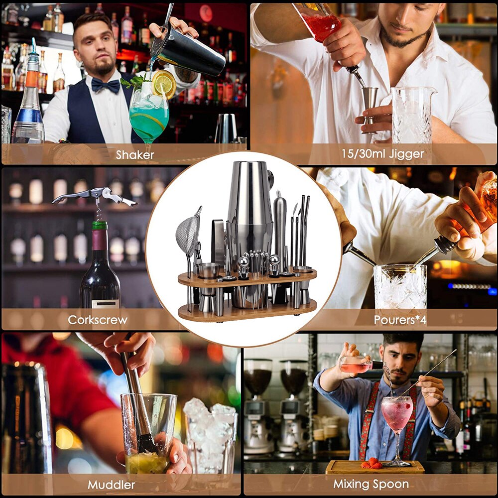 23-Piece Cocktail Shaker, Bartender Kit