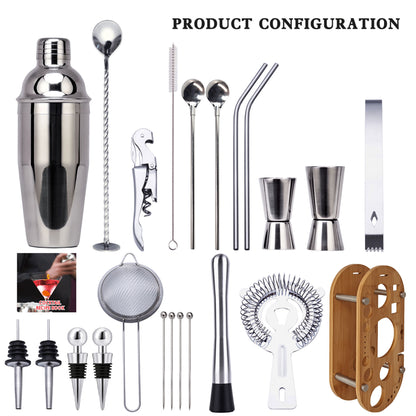 23-Piece Cocktail Shaker, Bartender Kit