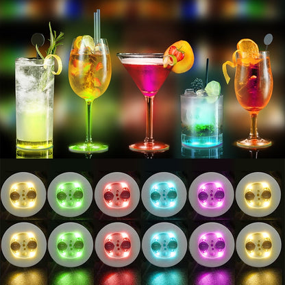 6/10/20Pcs LED Coasters Luminous Bottle Sticker